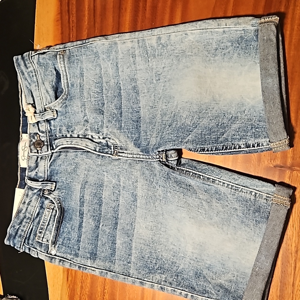 Jessica Simpson Girl's Denim Shorts  Cherish Bermuda Stone-Washed Sizes 12 & 14